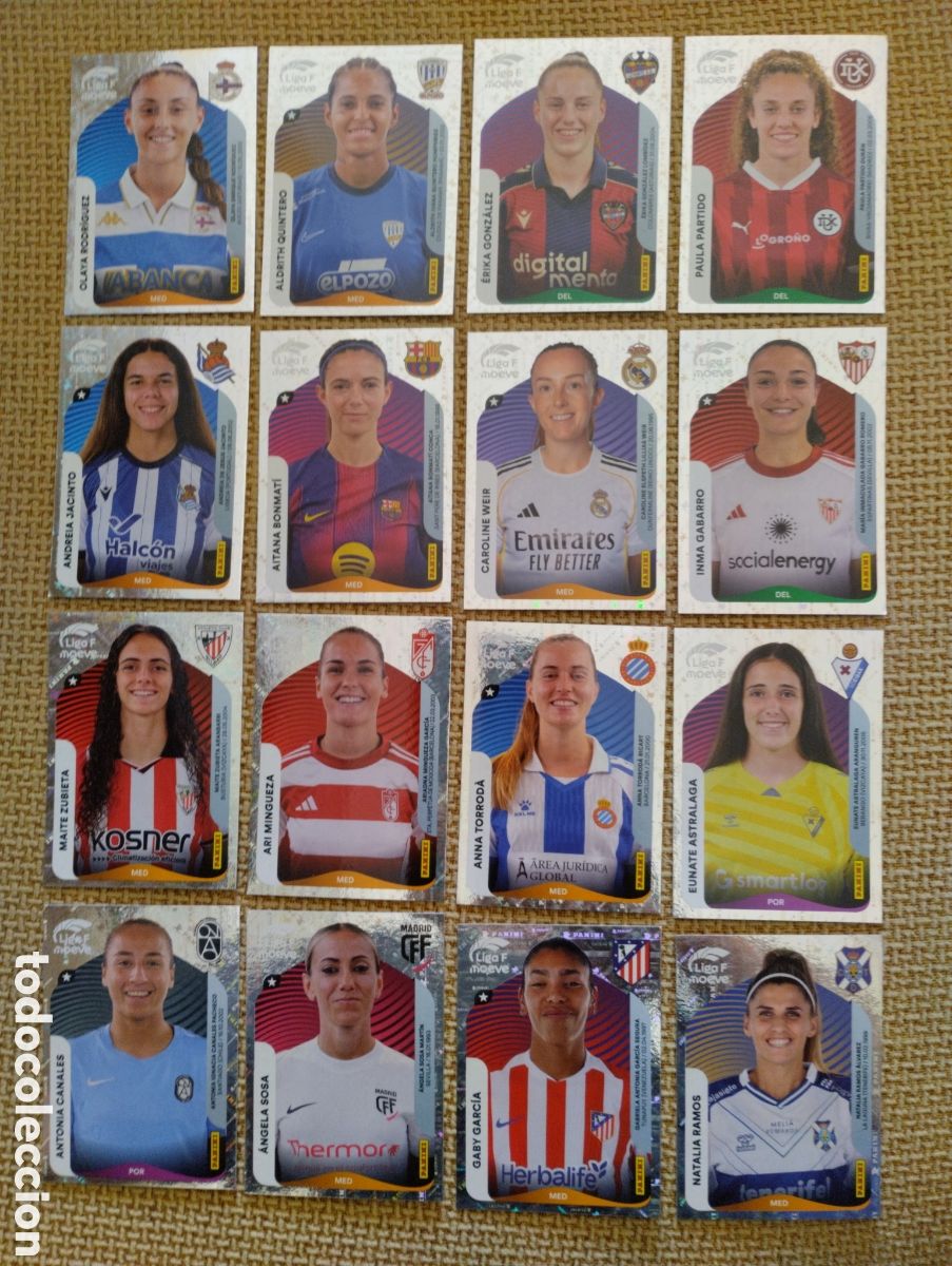 Coleccionismo cromos antiguos: Lote cromos Liga F moeve plateados 2025-26 Panini