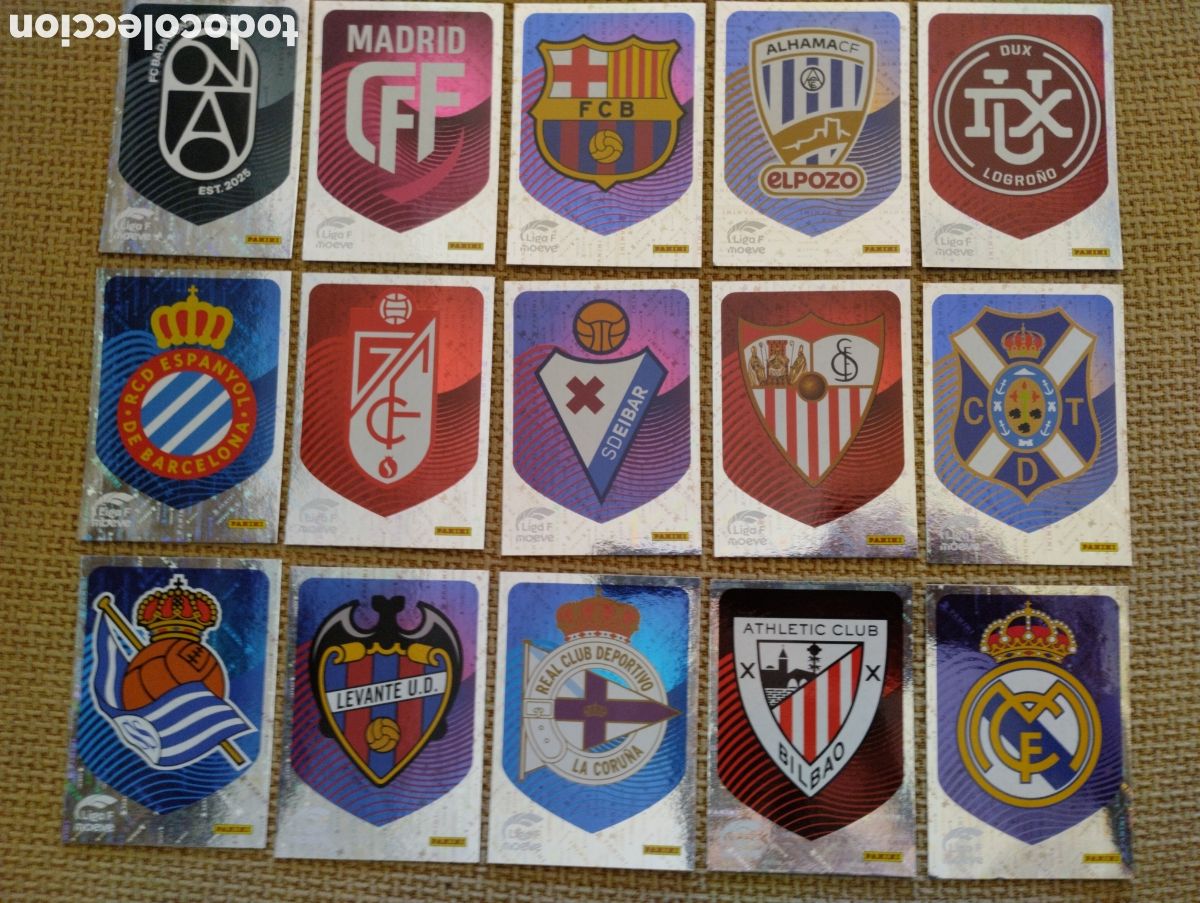 Coleccionismo cromos antiguos: Lote cromos Liga F moeve Escudos 2025-26 Panini