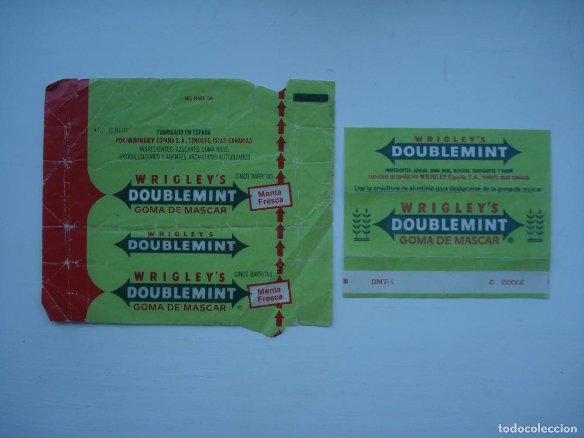 Coleccionismo cromos antiguos: 2 WRIGLEY'S DOUBLEMINT ENVOLTORIOS CROMOS CHICLES TENERIFE! WRAPPER KAUGUMMI BILDER BUBBLE GUM!