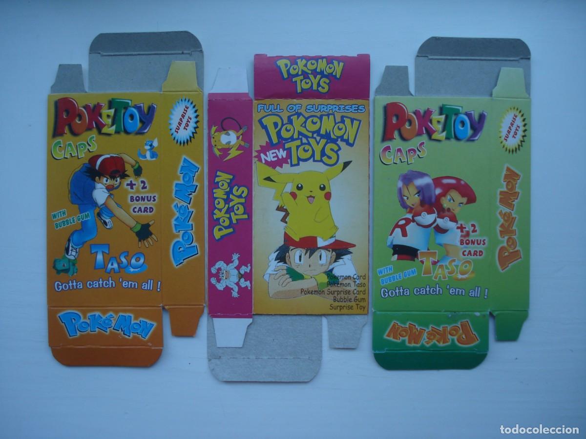 Coleccionismo cromos antiguos: 3 POKEMON ENVOLTORIOS CROMOS CHICLES POKETOY! WRAPPER KAUGUMMI BILDER BUBBLE GUM!