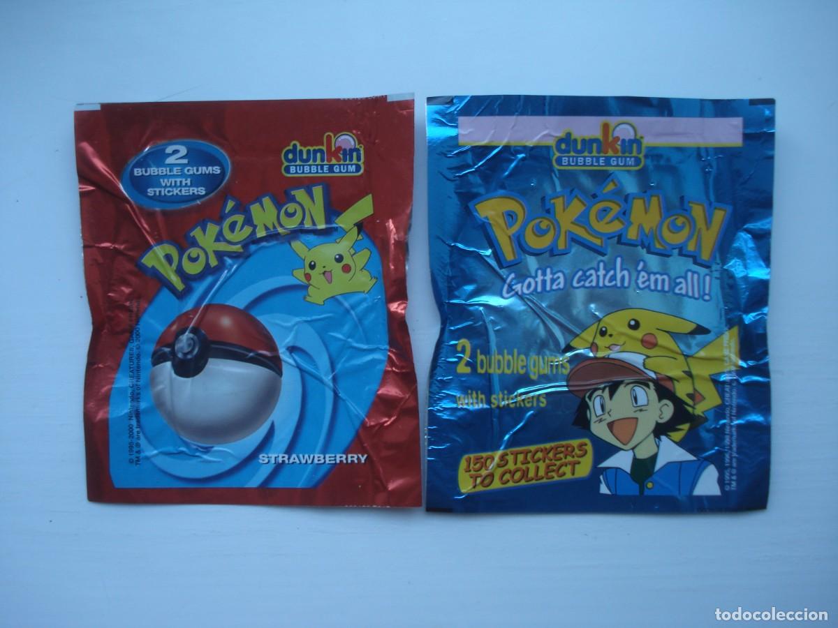 Coleccionismo cromos antiguos: 2 POKEMON DUNKIN ENVOLTORIOS CROMOS CHICLES! WRAPPER KAUGUMMI BILDER BUBBLE GUM!