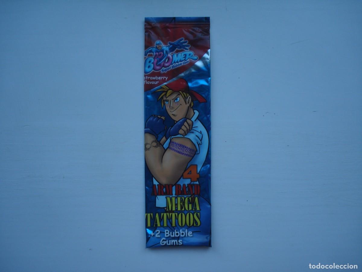 Coleccionismo cromos antiguos: BOOMER MEGA TATTOOS ENVOLTORIO CROMOS CHICLES! WRAPPER KAUGUMMI BILDER BUBBLE GUM!