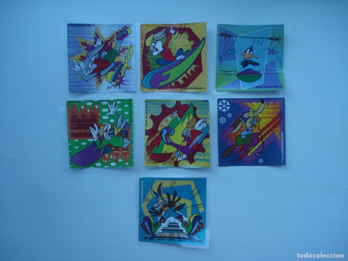 Coleccionismo cromos antiguos: 7 DIFERENTES PEGATINAS LOONEY TUNES DUNKIN CROMOS CHICLES! BUBBLE GUM!