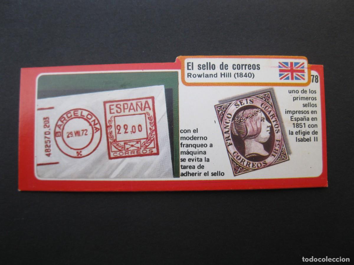 Coleccionismo cromos antiguos: LOS INVENTOS - CROMO - TARJETA N&ordm; 78 - EL SELLO DE CORREOS - BIMBO.