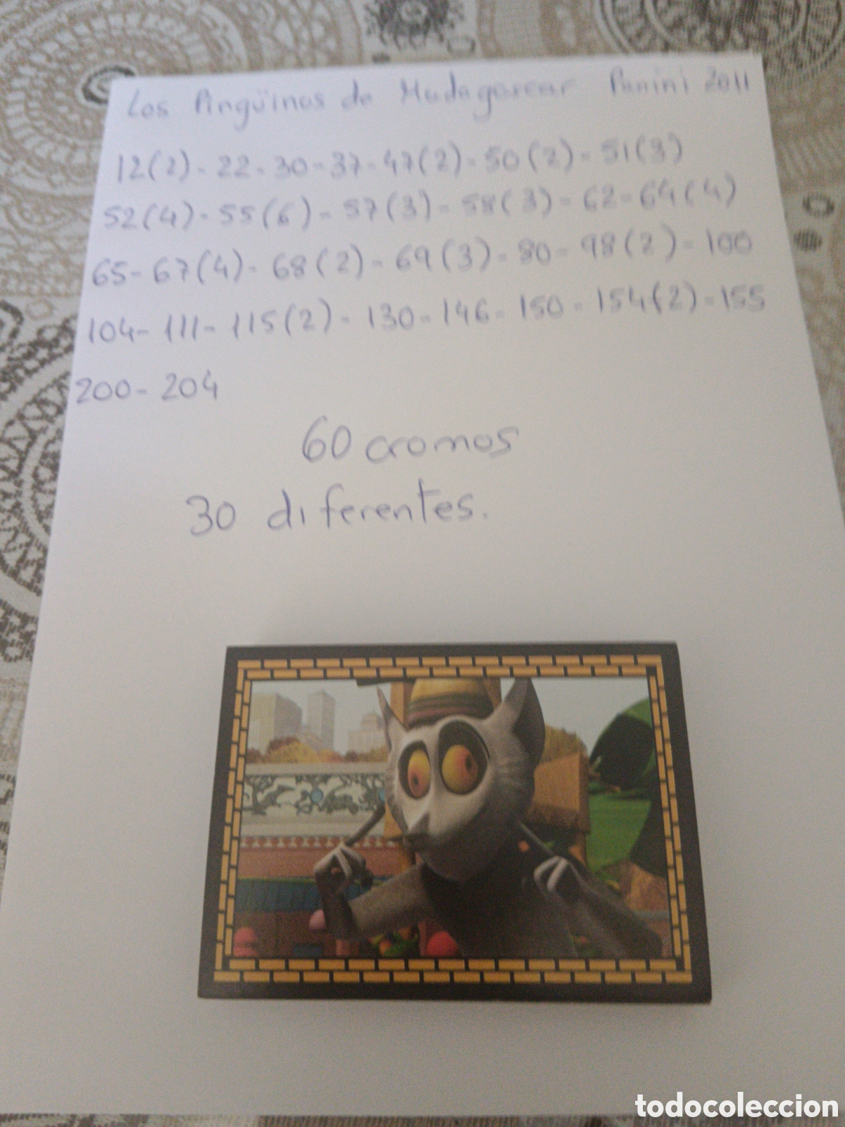 Coleccionismo cromos antiguos: Cromos Los ping&uuml;inos de Madagascar.
