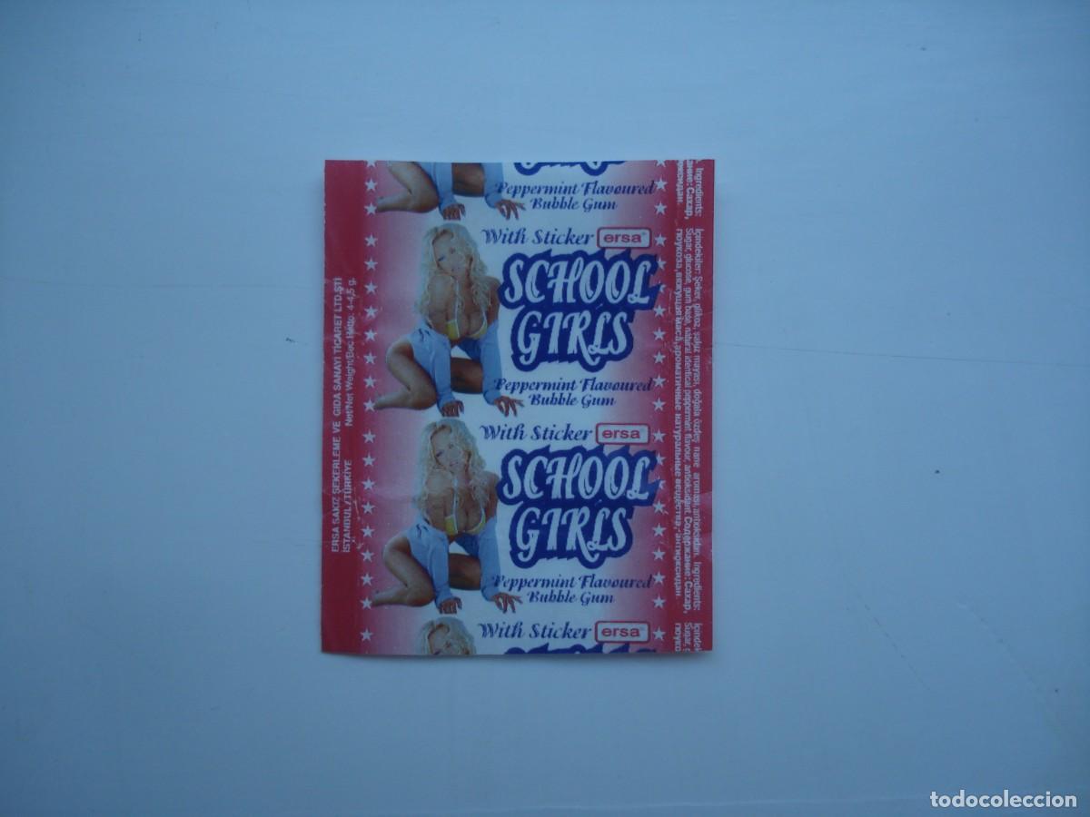 Coleccionismo cromos antiguos: SCHOOL GIRLS 18+ ENVOLTORIO CROMOS CHICLES! WRAPPER KAUGUMMI BILDER BUBBLE GUM!