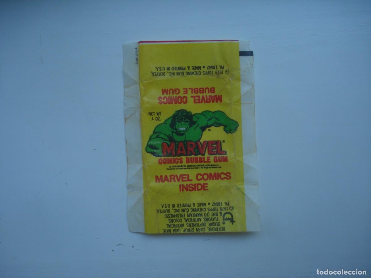 Coleccionismo cromos antiguos: MARVEL HULK TOPS ENVOLTORIO CROMOS CHICLES! WRAPPER KAUGUMMI BILDER BUBBLE GUM!