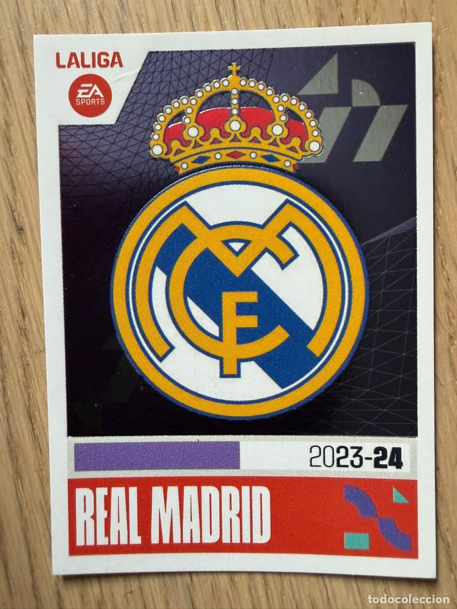 Coleccionismo cromos antiguos: 1 ESCUDO REAL MADRID 23 24 2023 2024 LIGA EA SPORTS COLECCIONES ESTE SIN PEGAR STICKER