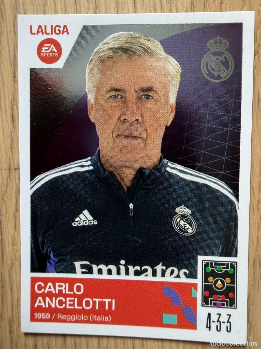 Coleccionismo cromos antiguos: 2 ANCELOTTI ENTRENADOR REAL MADRID 23 24 2023 2024 LIGA EA SPORTS COLECCIONES ESTE SIN PEGAR STICKER