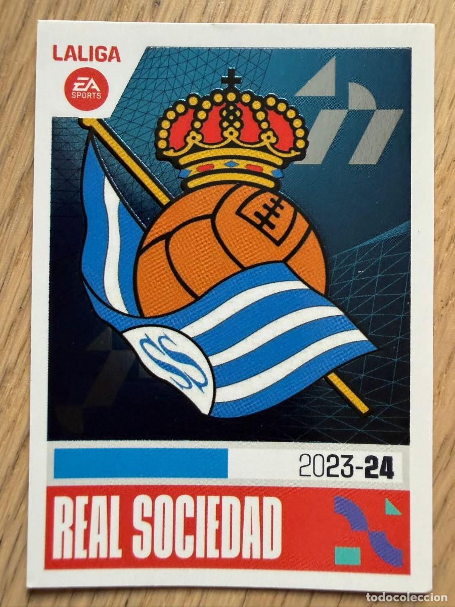 Coleccionismo cromos antiguos: 1 ESCUDO REAL SOCIEDAD 23 24 2023 2024 LIGA EA SPORTS COLECCIONES ESTE SIN PEGAR STICKER