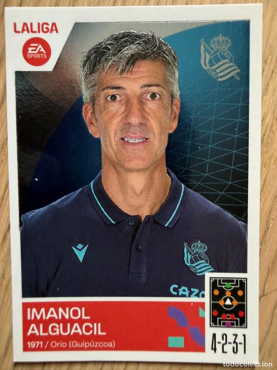 Coleccionismo cromos antiguos: 2 IMANOL ENTRENADOR REAL SOCIEDAD 23 24 2023 2024 LIGA EA SPORTS COLECCIONES ESTE SIN PEGAR STICKER