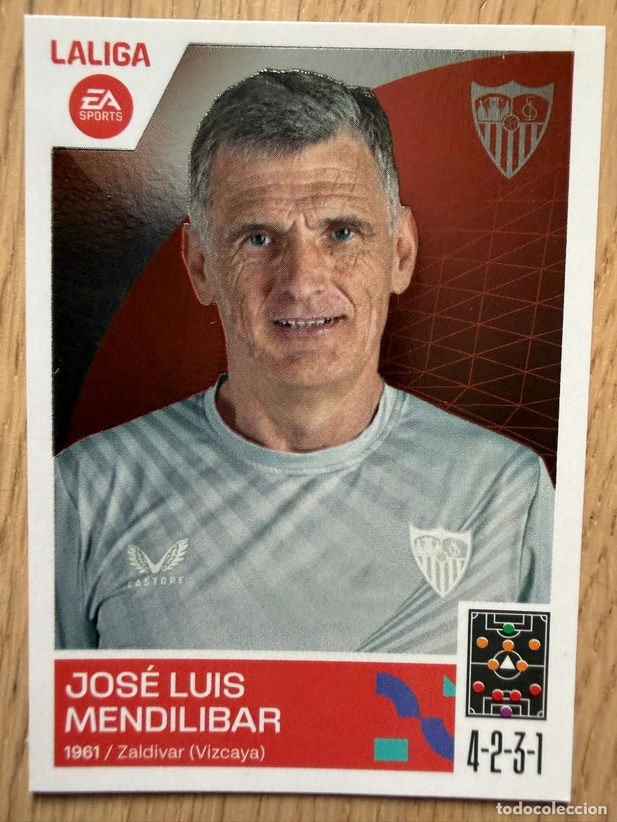 Coleccionismo cromos antiguos: 2 MENDILIBAR ENTRENADOR SEVILLA 23 24 2023 2024 LIGA EA SPORTS COLECCIONES ESTE SIN PEGAR STICKER
