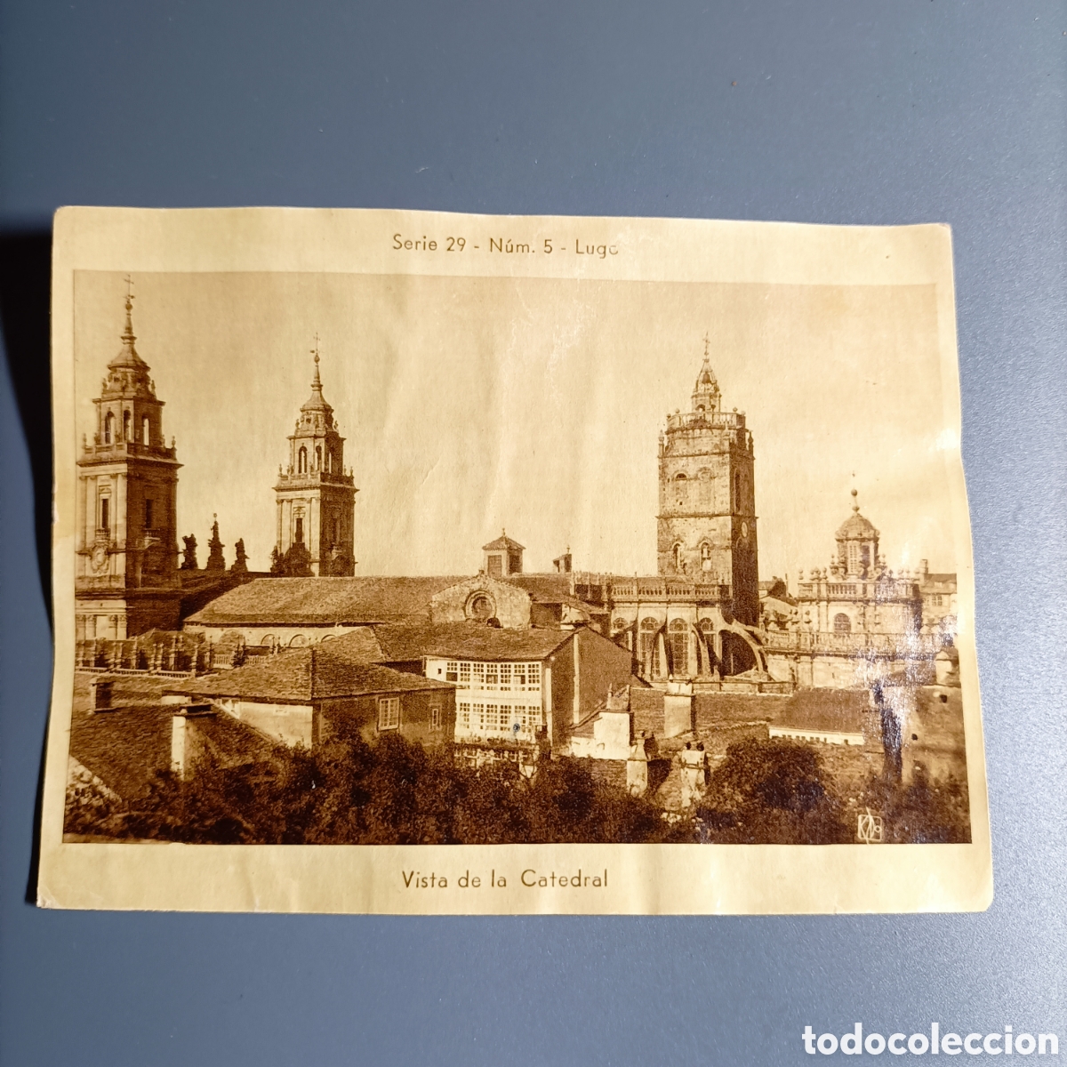 Coleccionismo cromos antiguos: ANTIGUO CROMO. REPRODUCCI&Oacute;N POSTAL. SERIE 29 №5 LUGO. VISTA DE LA CATEDRAL
