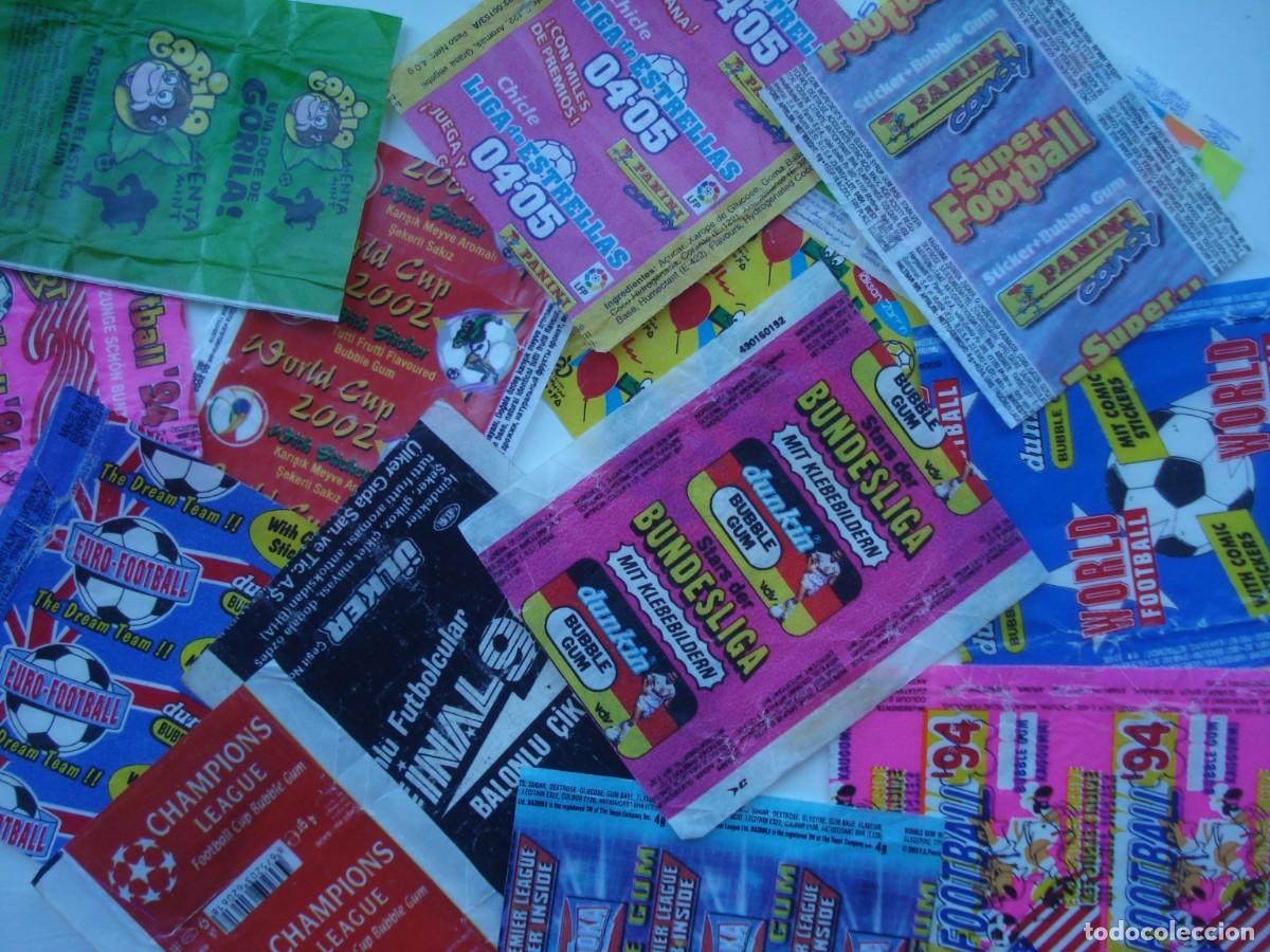 Coleccionismo cromos antiguos: 56 DIFERENTES ENVOLTORIOS FOOTBALL CROMOS CHICLES! KAUGUMMIBILDER FUTBOL WRAPPERS BUBBLE GUM!