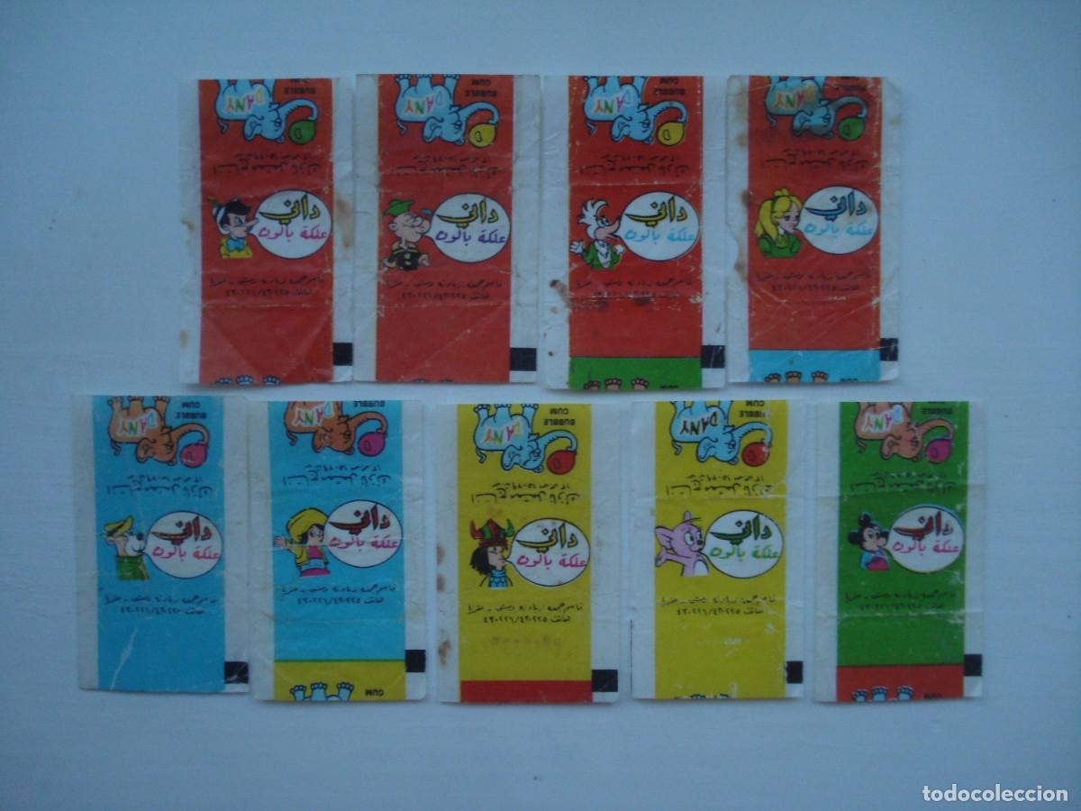 Coleccionismo cromos antiguos: 9 DIFERENTES ENVOLTORIOS DANY DONALD CROMOS CHICLES! DISNEY WRAPPERS BUBBLE GUM!
