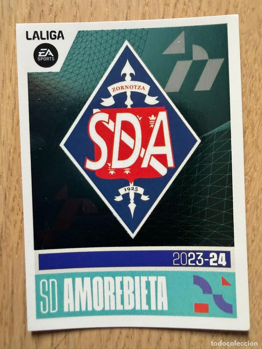 Coleccionismo cromos antiguos: 3 ESCUDO SD AMOREBIETA 23 24 2023 2024 LIGA EA SPORTS COLECCIONES ESTE SIN PEGAR STICKER