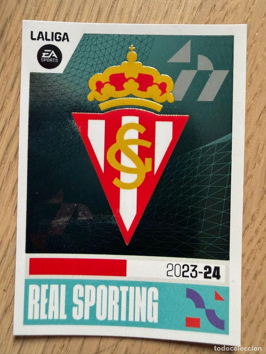 Coleccionismo cromos antiguos: 18 ESCUDO SPORTING GIJON 23 24 2023 2024 LIGA EA SPORTS COLECCIONES ESTE SIN PEGAR STICKER