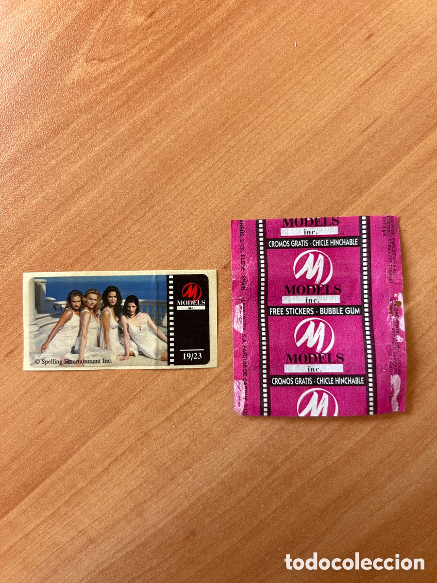 Coleccionismo cromos antiguos: Envoltorio chicle Models y pegatina