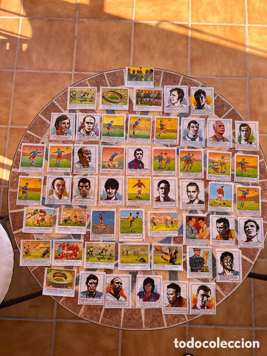Coleccionismo cromos antiguos: Dunkin Kubala, lote (B) de 53 cromos de f&uacute;tbol Gallina Blanca