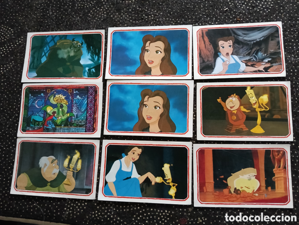 Coleccionismo cromos antiguos: Lote de 9 cromos de la Bella y la Bestia de Panini sin pegar