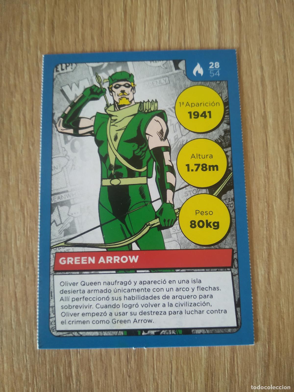 Coleccionismo cromos antiguos: 28 GREEN ARROW CROMO CARREFOUR DC COMICS