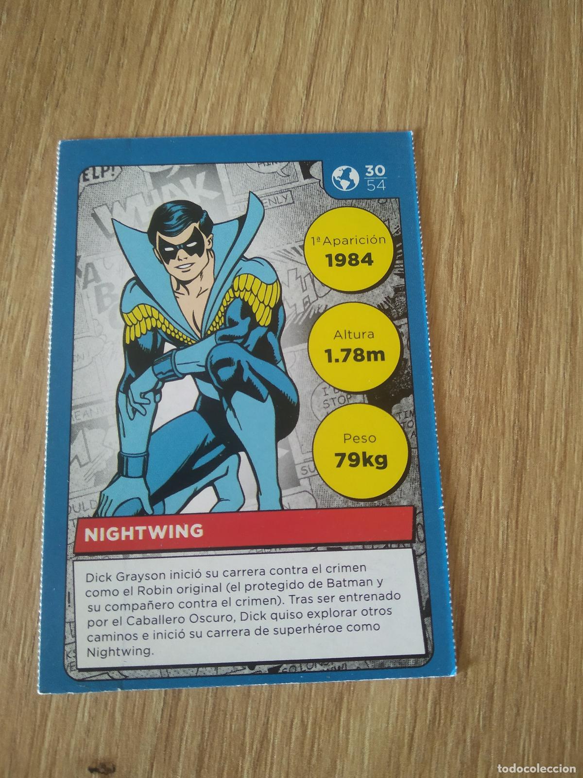 Coleccionismo cromos antiguos: 30 NIGHTWING CROMO CARREFOUR DC COMICS