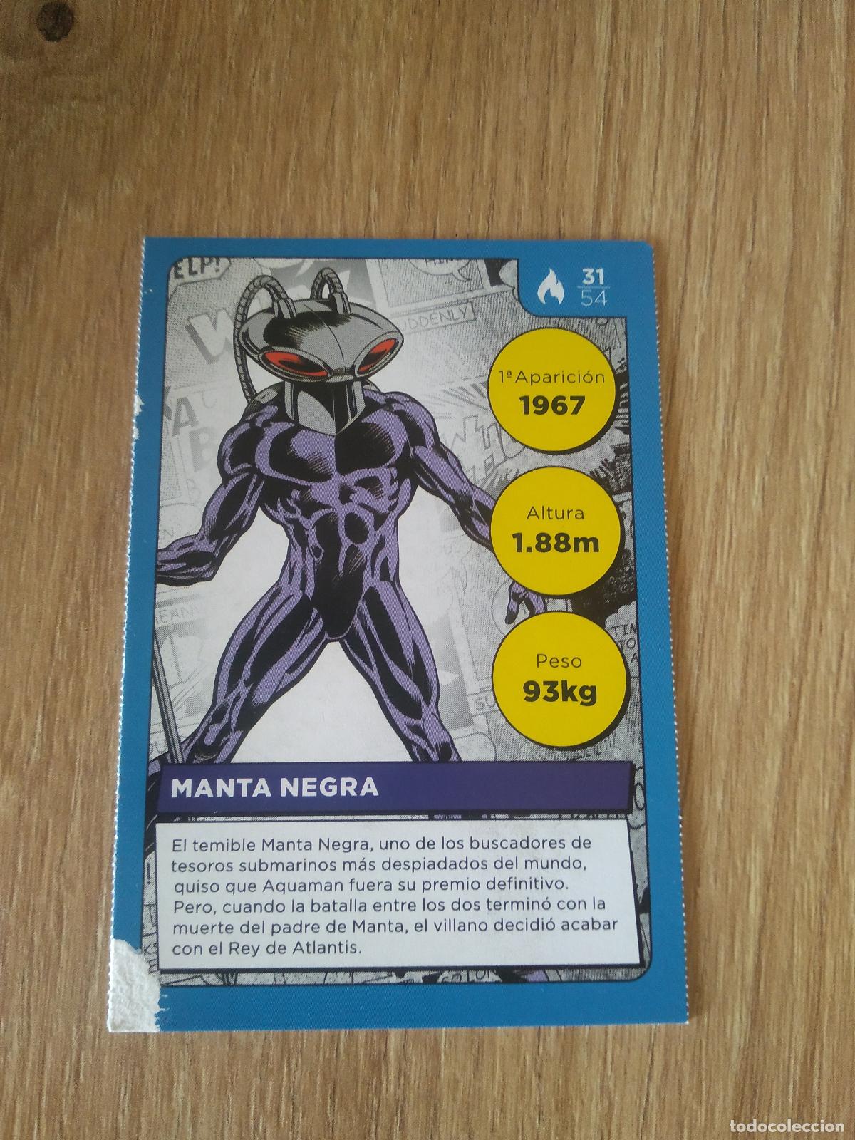 Coleccionismo cromos antiguos: 31 MANTA NEGRA CROMO CARREFOUR DC COMICS