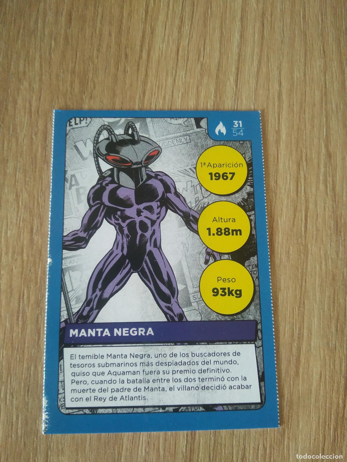 Coleccionismo cromos antiguos: 31 MANTA NEGRA CROMO CARREFOUR DC COMICS
