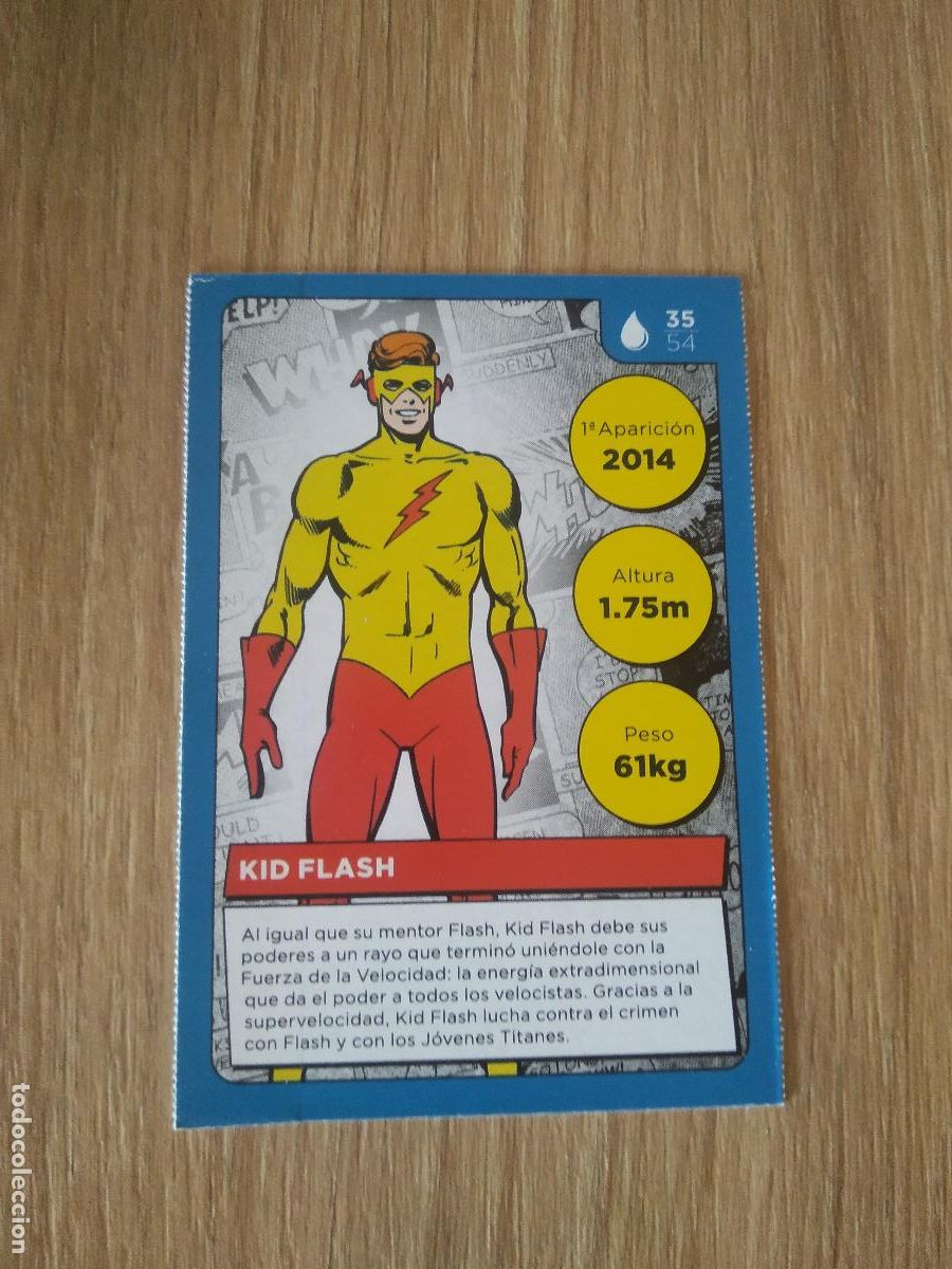 Coleccionismo cromos antiguos: 35 KID FLASH CROMO CARREFOUR DC COMICS