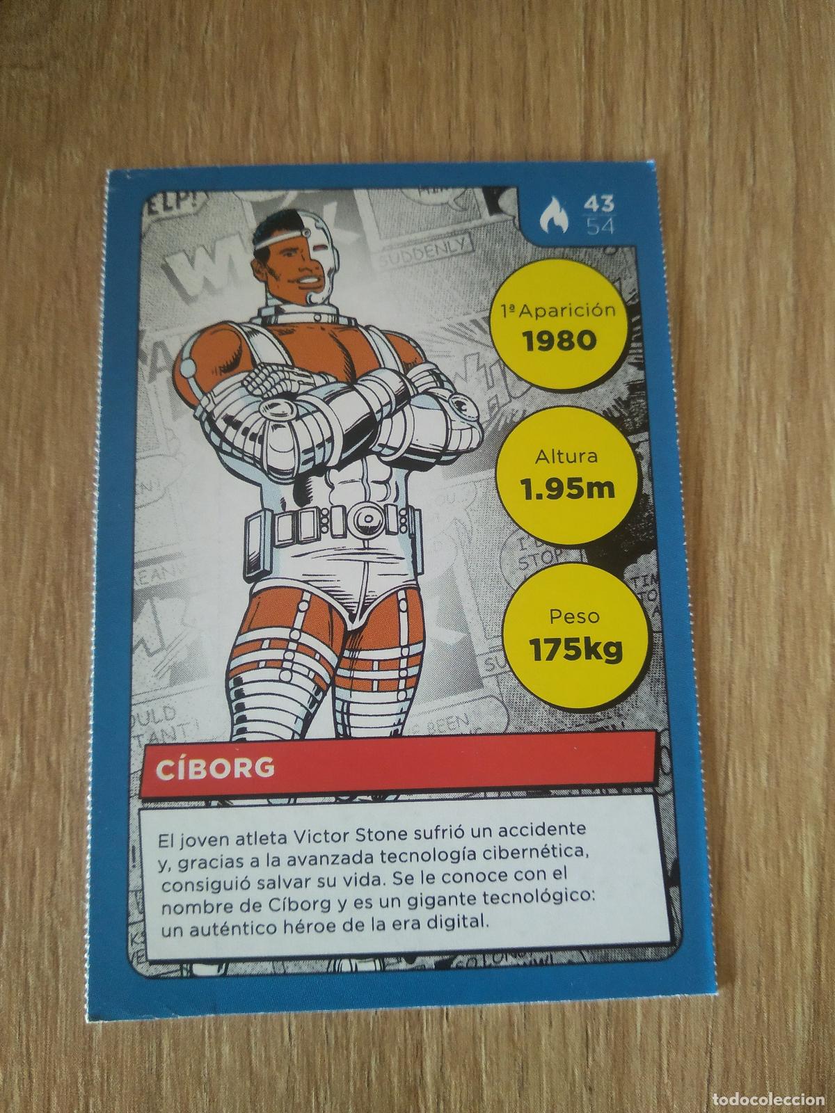 Coleccionismo cromos antiguos: 43 CIBORG CROMO CARREFOUR DC COMICS