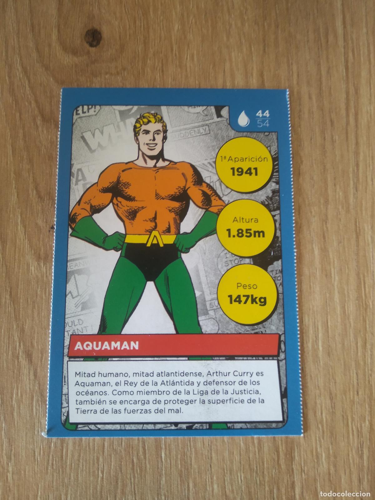 Coleccionismo cromos antiguos: 44 AQUAMAN CROMO CARREFOUR DC COMICS