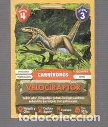 Coleccionismo cromos antiguos: CROMOS DE DINOSAURUS VELOCIRAPTOR