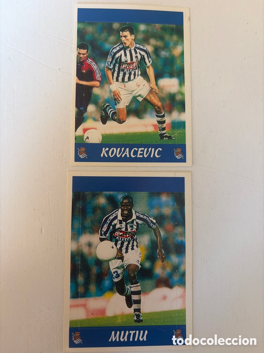 Coleccionismo cromos antiguos: Dos cromos de la Real Sociedad Kovasevic y Mutiu, sin pegar