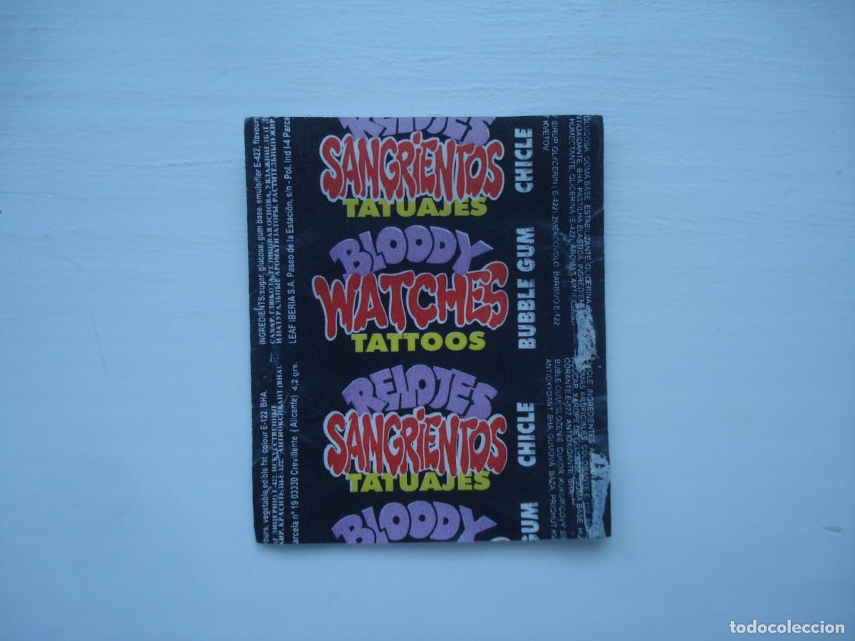 Sammeln alte Sammelbilder: RELOJES SANGRIENTOS ENVOLTORIO CROMOS CHICLES! BLOODY WATCHES WRAPPER KAUGUMMI BILDER BUBBLE GUM!
