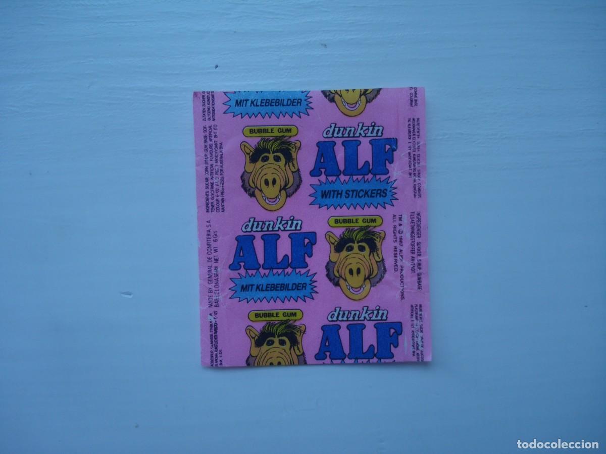 Collezionismo Figurine antiche: ALF DUNKIN ENVOLTORIO CROMOS CHICLES! WRAPPER KAUGUMMI BILDER BUBBLE GUM!