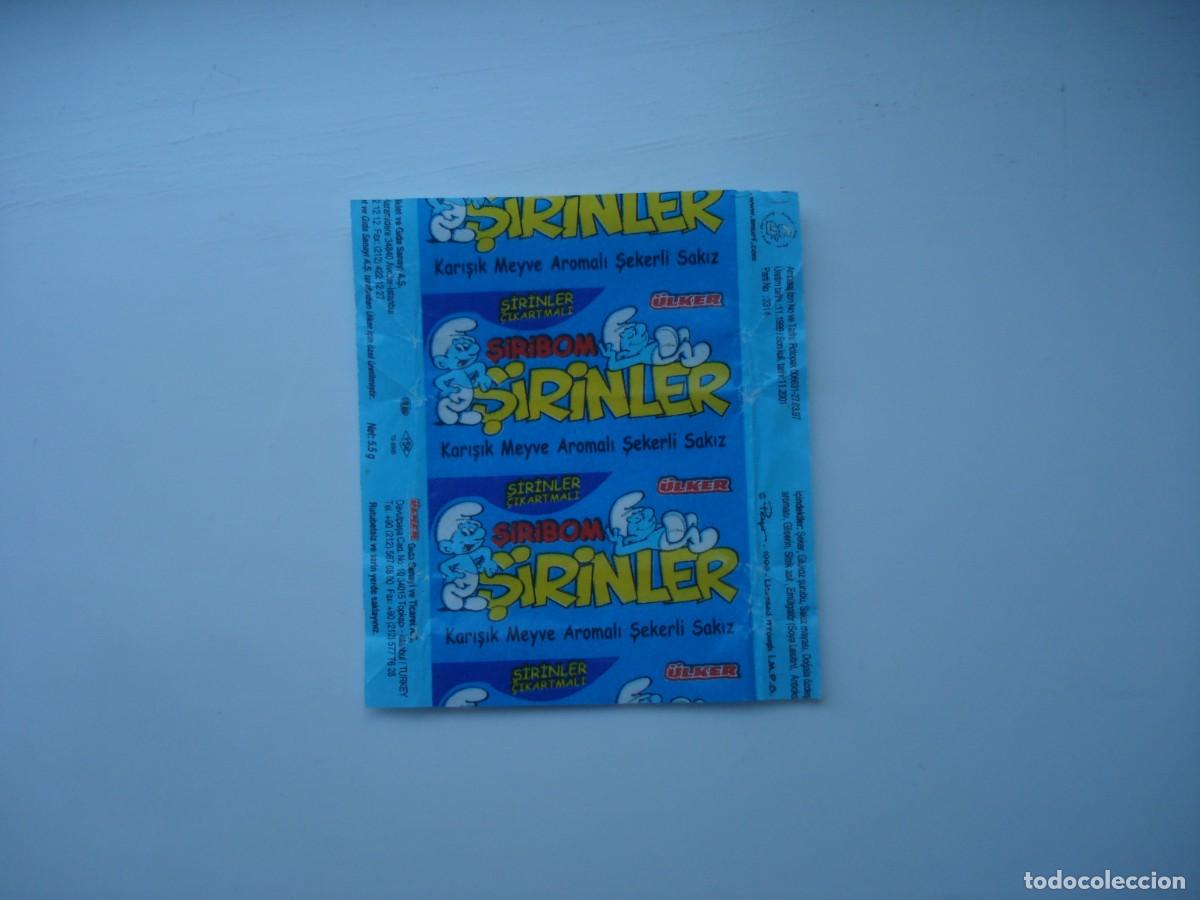 Coleccionismo cromos antiguos: SMURF PITUFOS ENVOLTORIO CROMOS CHICLES! WRAPPER KAUGUMMI BILDER BUBBLE GUM!