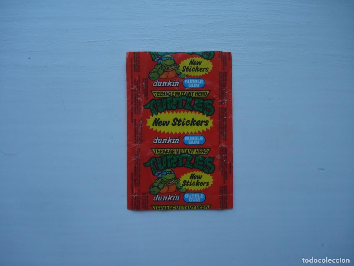 Coleccionismo cromos antiguos: TURTLES TORTUGAS DUNKIN (ESTRECHA) ENVOLTORIO CROMOS CHICLES! WRAPPER KAUGUMMI BILDER BUBBLE GUM!