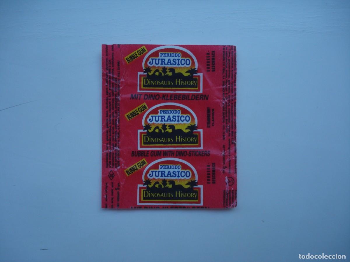 Coleccionismo cromos antiguos: PERIODO JURASICO ENVOLTORIO CROMOS CHICLES! WRAPPER DINOSAURS HISTORY BUBBLE GUM!