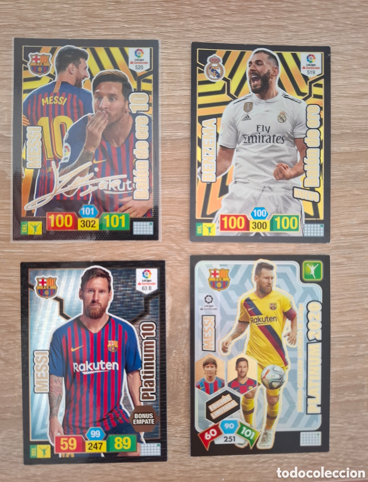 Collectable Antique Stickers: Lote adrenalyn Liga 18-19 Messi bal&oacute;n oro firma platinum