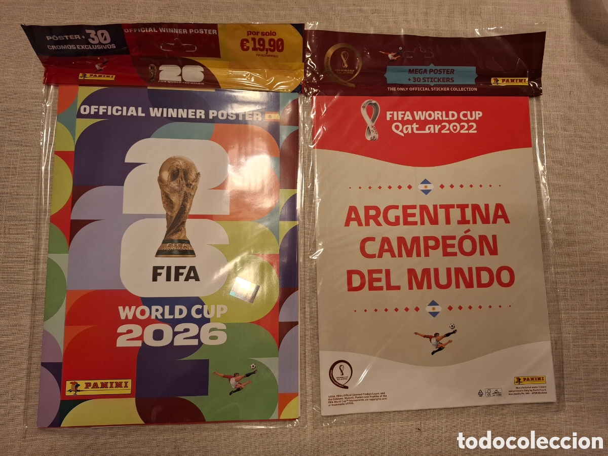 Coleccionismo cromos antiguos: Poster panini World Cup 2026 + 2022 campe&oacute;n