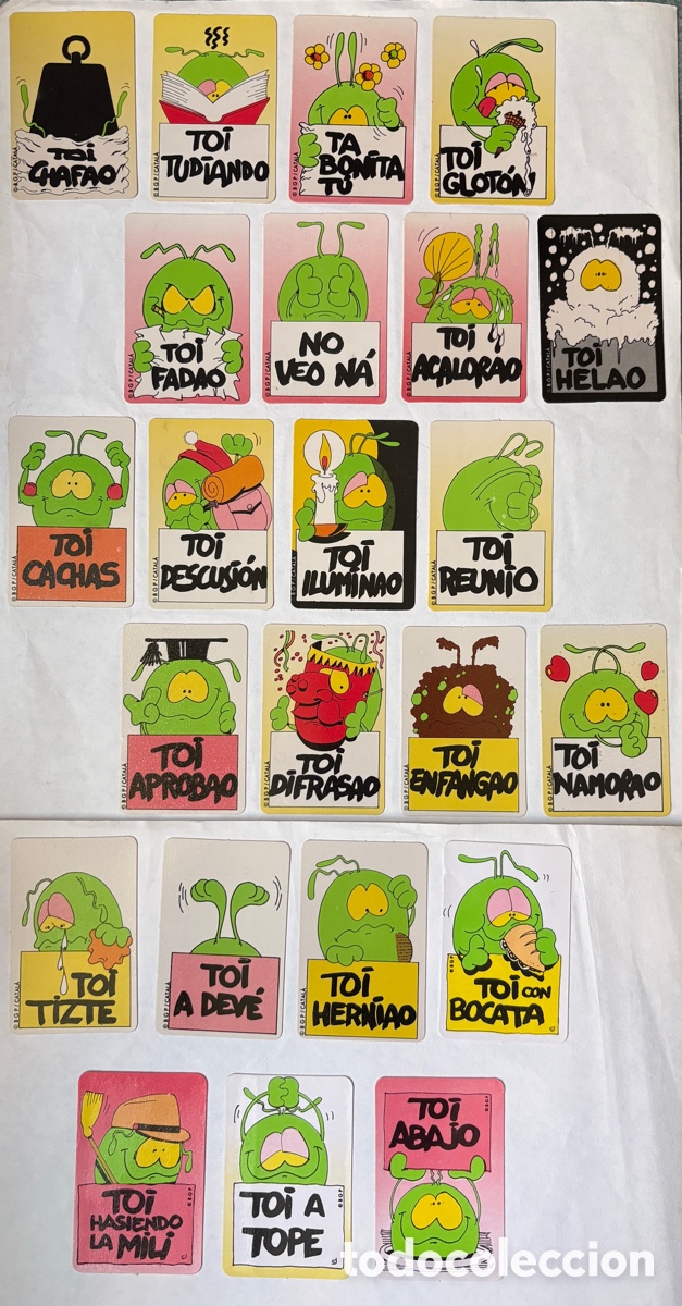 Coleccionismo cromos antiguos: (L*044*) Lote 23 pegatinas Toi Bollycao a&ntilde;os 80, BGP/Catal&agrave;, pegadas