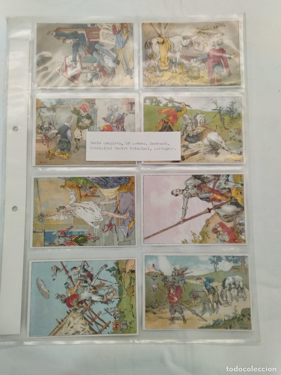 Coleccionismo cromos antiguos: CROMOS: El Quijote de Cervantes - Ilustrador H&eacute;rouard. Teatro Principal Cartagena 1920