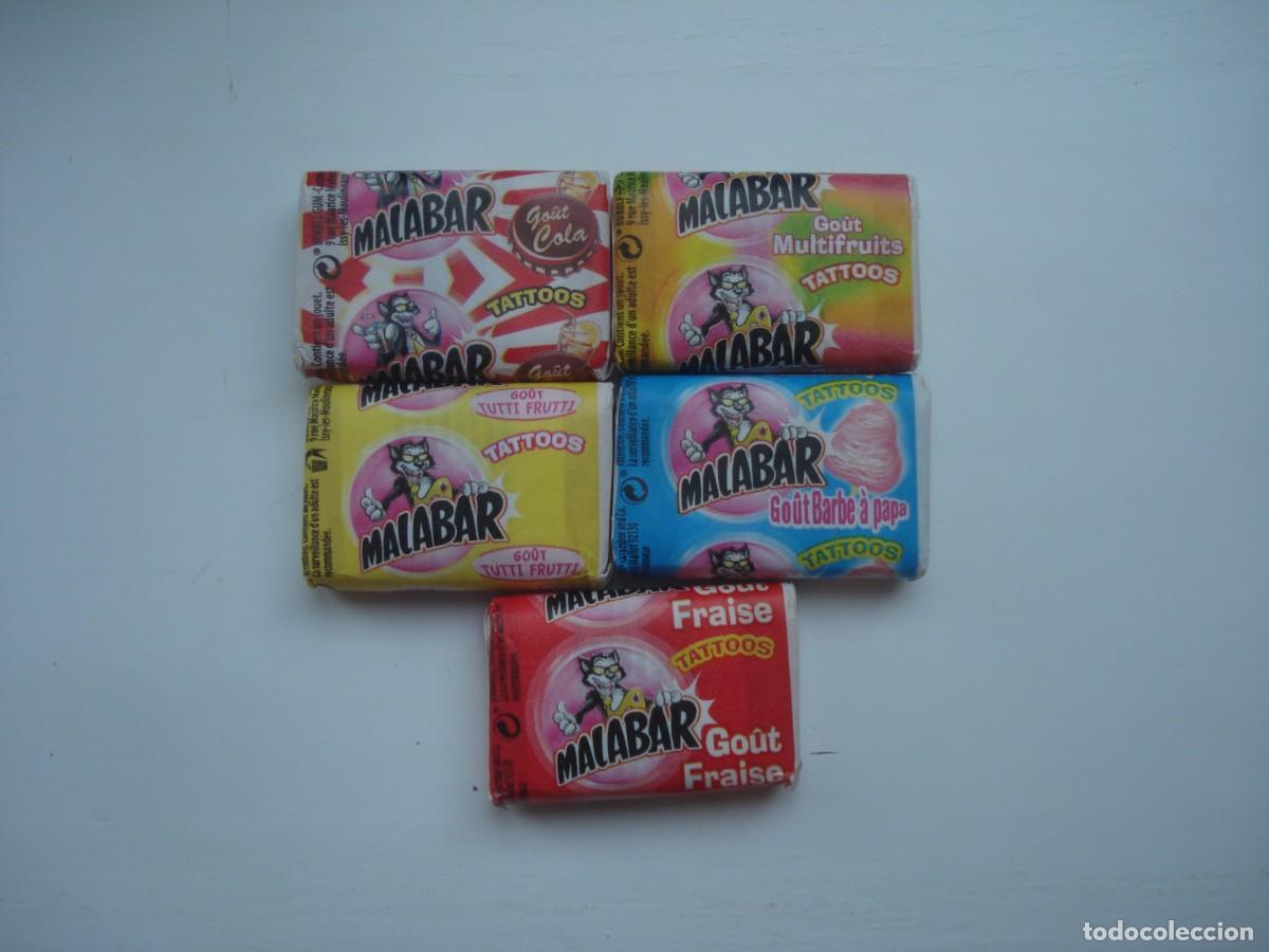 Coleccionismo cromos antiguos: 5 DIFERENTES SIN ABRIR CHICLES MALABAR! KAUGUMMI UNOPENED BUBBLE GUM!