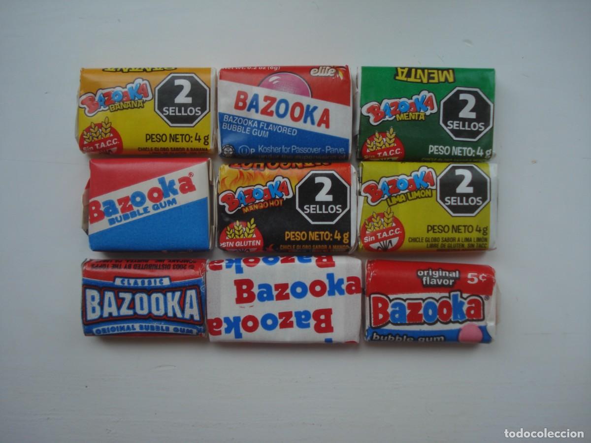 Coleccionismo cromos antiguos: 9 DIFERENTAS SIN ABRIR CHICLES BAZOOKA! KAUGUMMI UNOPENED BUBBLE GUM!