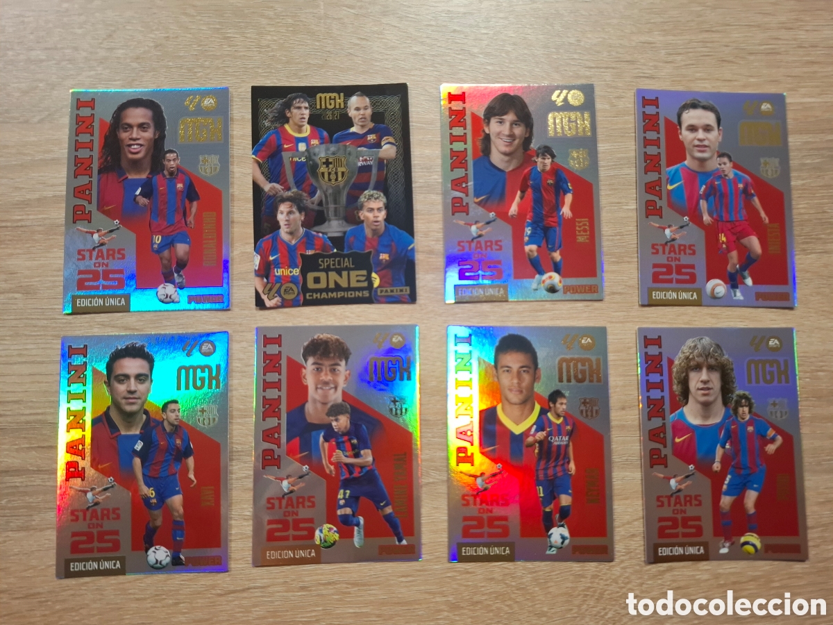 Coleccionismo cromos antiguos: Lote megacracks 26-27 FC Barcelona edici&oacute;n &uacute;nica Messi Lamine