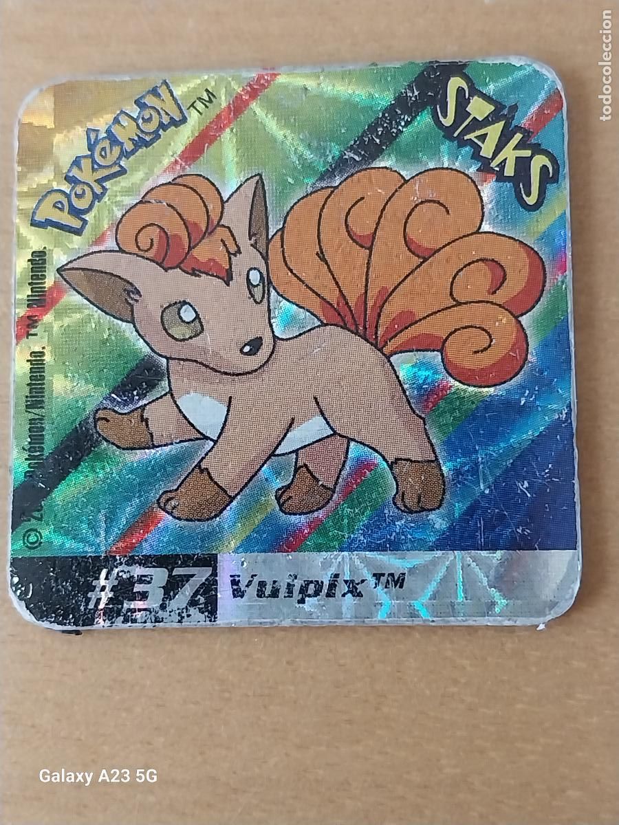 Coleccionismo cromos antiguos: POKEMON STAKS VULPIX BRILLANTE 37 CROMO IMAN ORIGINAL MUY JUGADO
