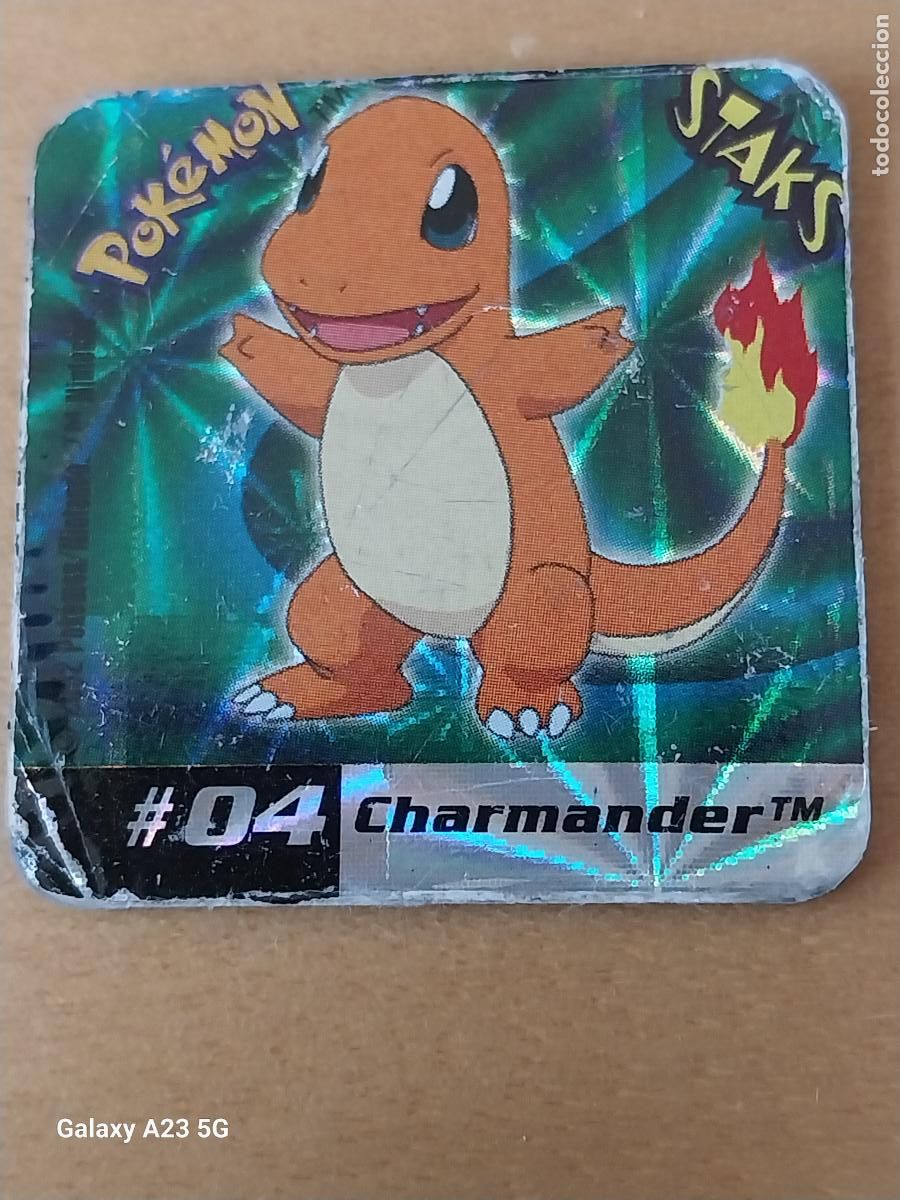 Coleccionismo cromos antiguos: POKEMON CHARMANDER STAKS BRILLANTE CROMO 4 IMAN ORIGINAL JUGADO