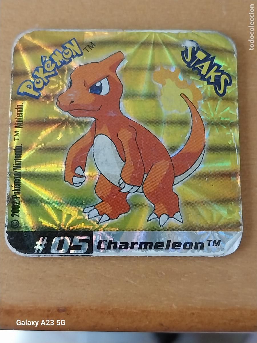Coleccionismo cromos antiguos: POKEMON CHARMELION STAKS BRILLANTE CROMO 5 IMAN ORIGINAL JUGADO