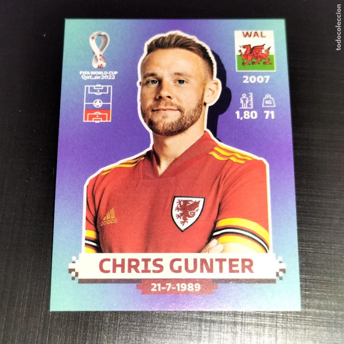 Coleccionismo cromos antiguos: WAL 7 CHRIS GUNTER GALES CROMOS STICKER MUNDIAL QTAR 22 2022 FIFA WORLD CUP PANINI
