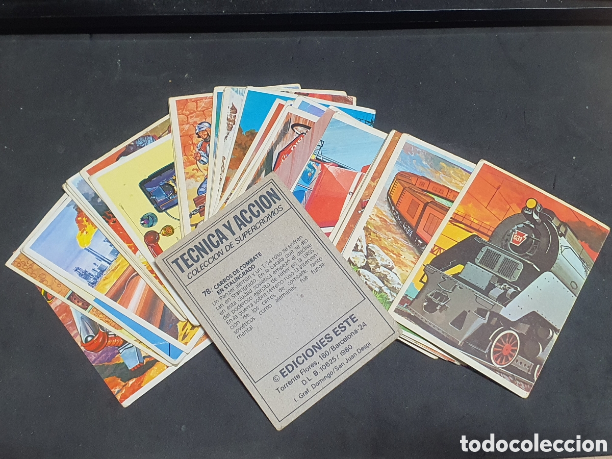 Coleccionismo cromos antiguos: T&eacute;cnica y acci&oacute;n 32 cromos diferentes nunca pegados